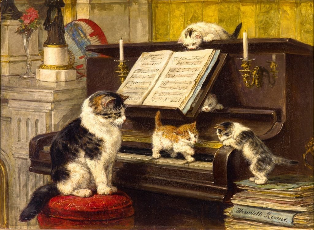 De Pianoles door Henriette Ronner Knip