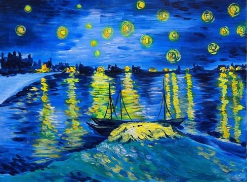 noche estrellada sobre el Ródano
